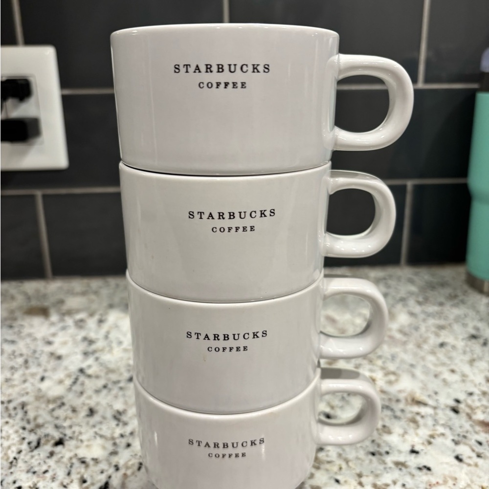 Starbucks Vintage Classic White Coffee Mug Set